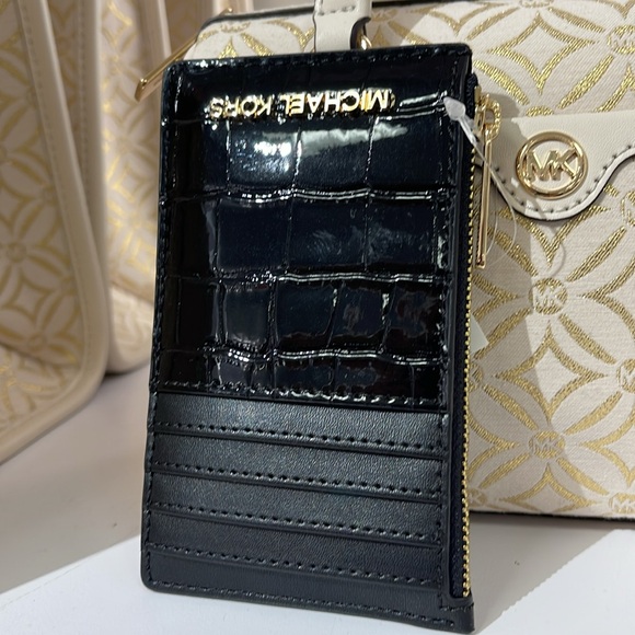 MICHAEL KORS JET SET TRAVEL MEDIUM TZ CARD CASE IN BLACK CROCODILE 
NWT - Picture 15 of 16